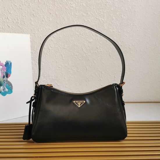 Prada Aimee Hobo Shoulder Bag with Metal Logo 1BC229