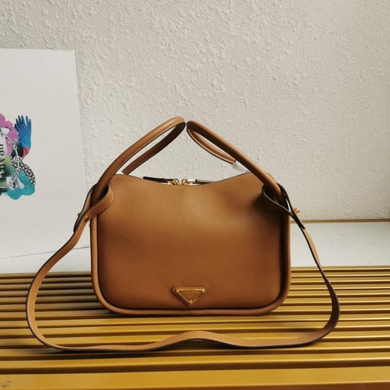 Prada Bowling Bag Grain Leather Handbag 1BA451