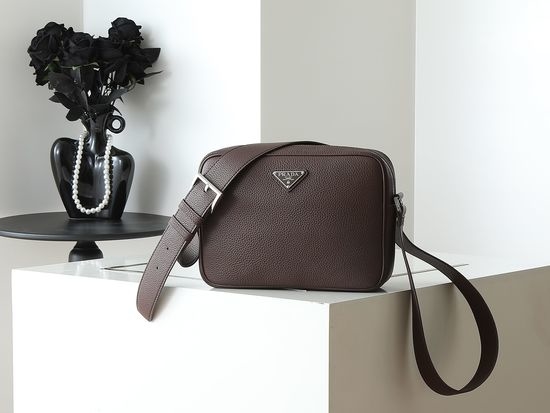Prada Leather Shoulder Bag With Triangle Logo 2VH189