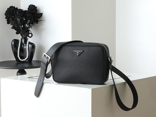 Prada Leather Shoulder Bag With Triangle Logo 2VH189