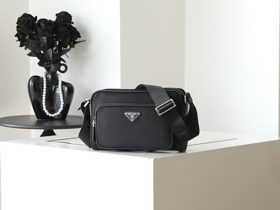 Prada Saffiano Leather Nylon Shoulder Bag 2VH190