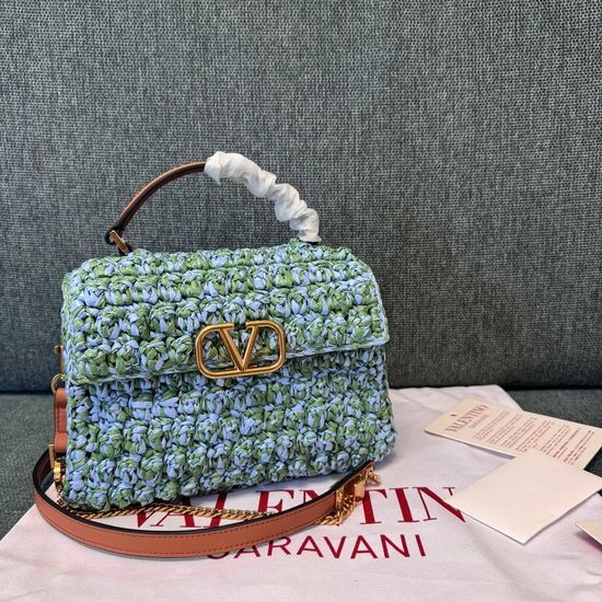 Valentino VSLING Raffia Woven Handbag 0530