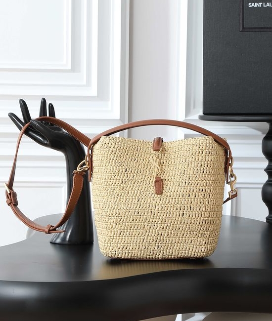 Yves Saint Laurent YSL LE 37 Woven Bucket Bag 749036