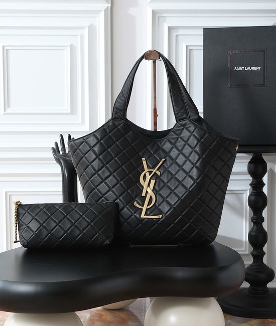 Yves Saint Laurent YSL ICARE Quilted Tote Bag 698652