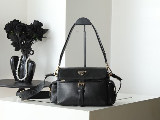 Prada Small Messenger Bag Lambskin Multiple Pockets 1BD394