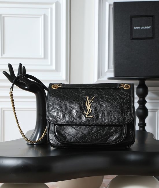 Yves Saint Laurent YSL Niki Waxy Leather Shoulder Bag 633158-1