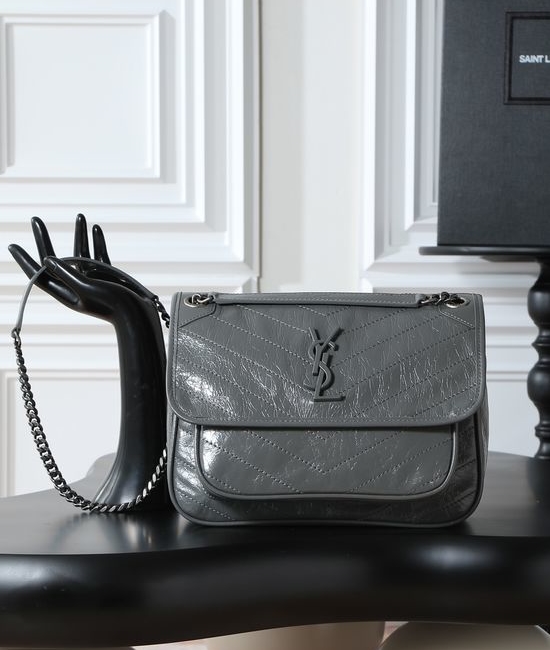 Yves Saint Laurent YSL Niki Waxy Leather Shoulder Bag 633158