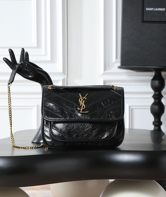 Yves Saint Laurent YSL Niki Waxy Leather Crossbody Bag 633151-1