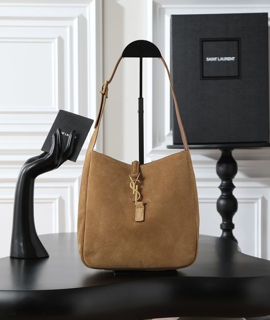 Yves Saint Laurent YSL LE 5A7 Khaki Suede Shoulder Bag 713938