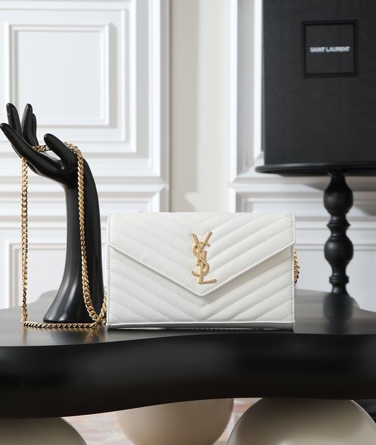 Yves Saint Laurent YSL MONOGRAM Envelope Bag Grained Leather 377828