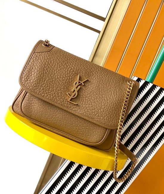 Yves Saint Laurent YSL Niki Calfskin Leather Flap Handbag 633178