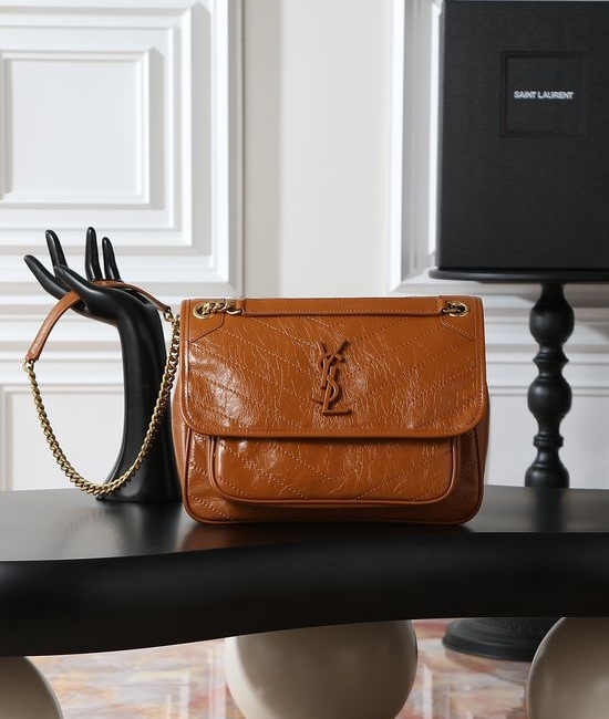 Yves Saint Laurent YSL Niki Waxy Leather Shoulder Bag 633158