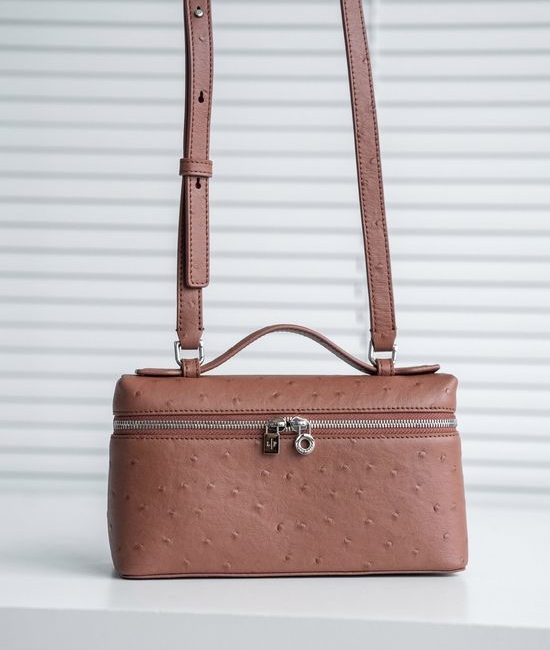 Loro Piana Extra Pocket Ostrich Pattern Bag 3678