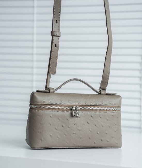 Loro Piana Extra Pocket Ostrich Pattern Crossbody Bag 3670