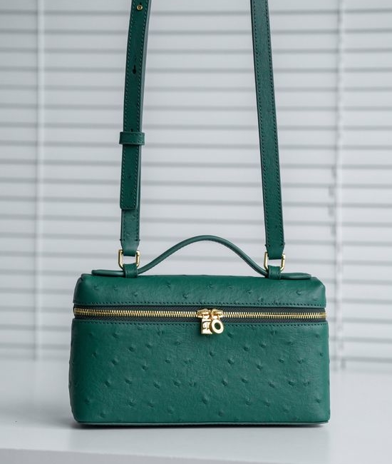 Loro Piana Extra Pocket Ostrich Pattern Handbag 3661