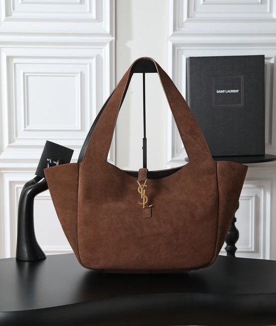 Yves Saint Laurent YSL Bea Suede Hobo Shopping Tote Bag 763435