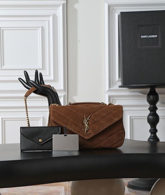 Yves Saint Laurent YSL LouLou Frosted Suede Bag 801437