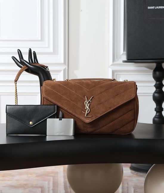 Yves Saint Laurent YSL LouLou Suede Gold Buckle 801439