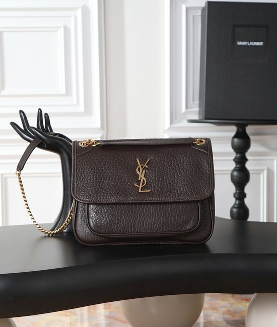 Yves Saint Laurent YSL Niki Elephant Grain Lambskin Bag 633158
