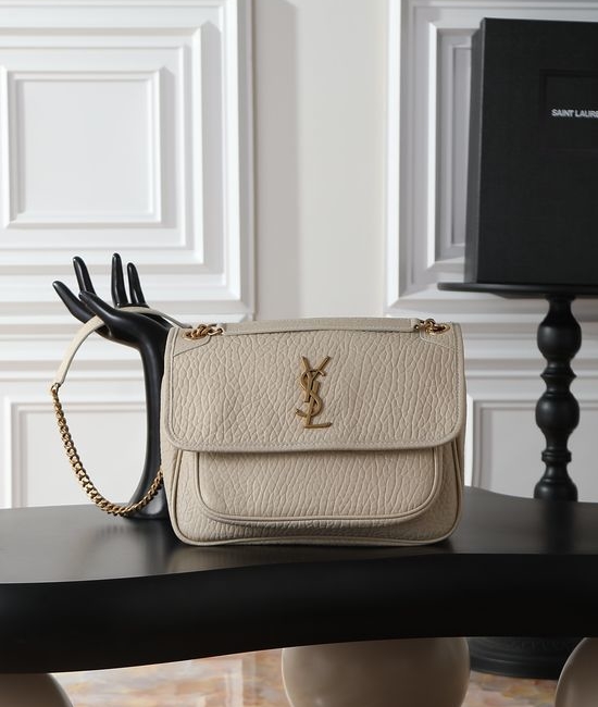 Yves Saint Laurent YSL Niki Elephant Grain Lambskin Bag 633158