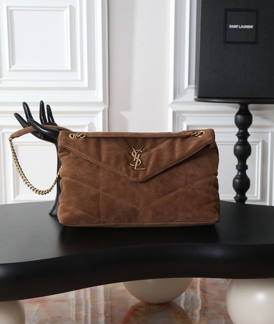 Yves Saint Laurent YSL Loulou Puffer Suede Bag 577475-1