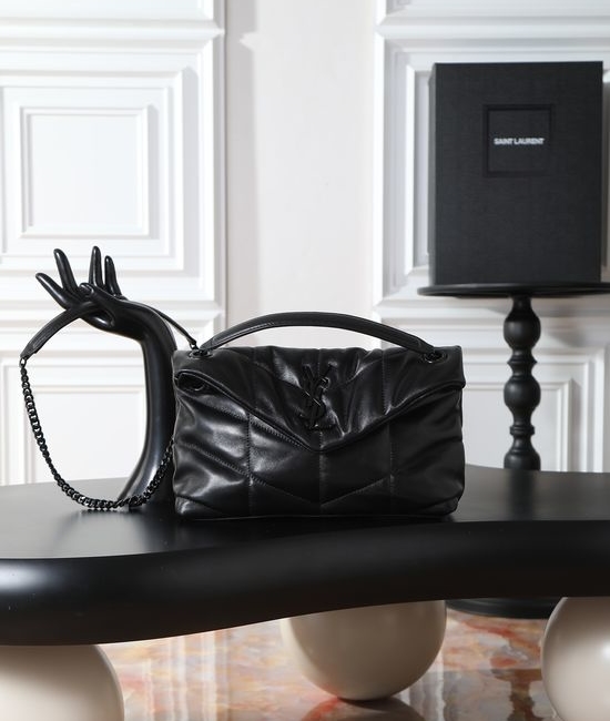 Yves Saint Laurent YSL Loulou Puffer Black Black Buckle Bag 577476