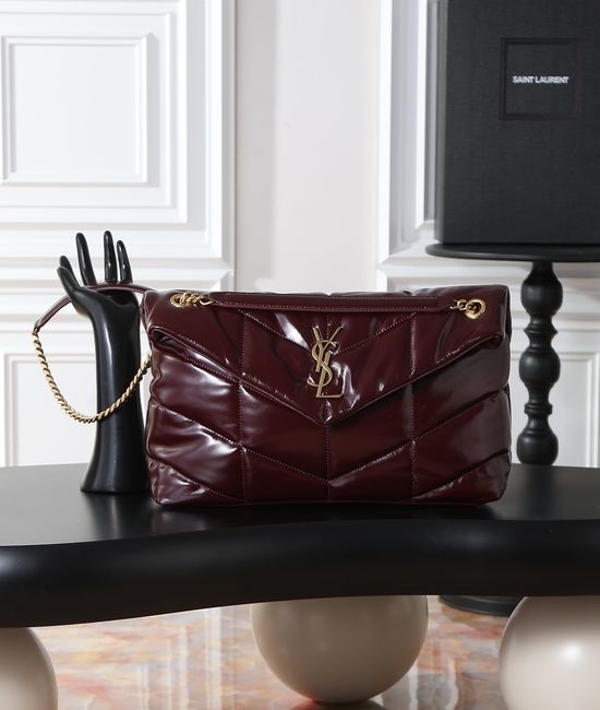 Yves Saint Laurent YSL Loulou Puffer Glossy Leather Bag 577475-1