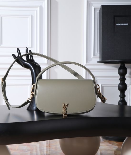 Yves Saint Laurent YSL VOLTAIRE Wheat Green Leather Crossbody Bag 787671-1