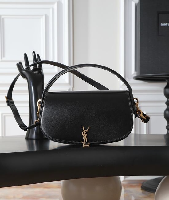 Yves Saint Laurent YSL Voltaire Black Leather Shoulder Bag 787671-1