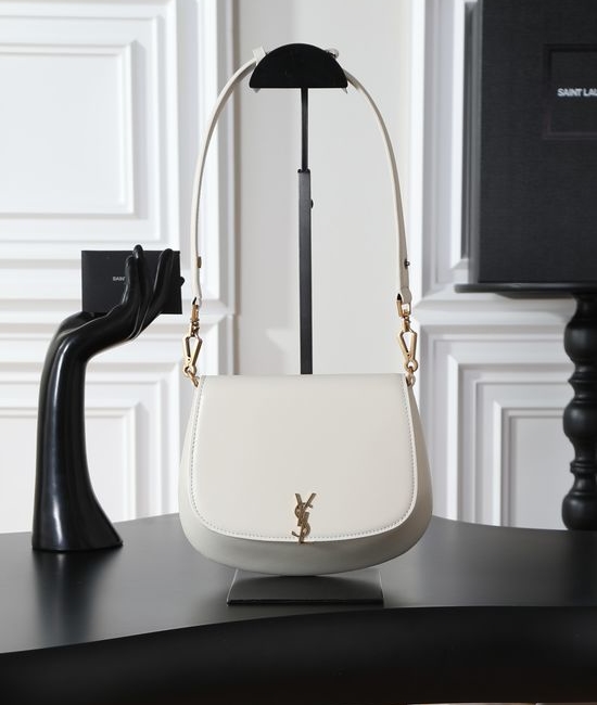 Yves Saint Laurent YSL Voltaire Calfskin Saddle Shoulder Bag 753824