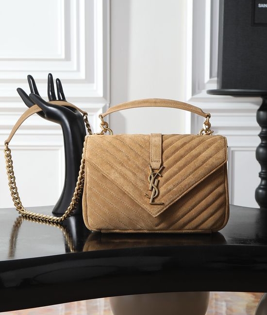 Yves Saint Laurent YSL Monogram College Gold Leaf Matte Bag 392737