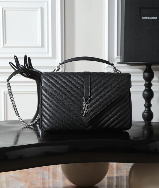 Yves Saint Laurent YSL Monogram College Silver Hardware Bag 487212