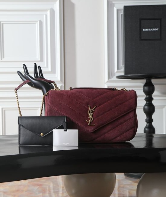 Yves Saint Laurent YSL LouLou Suede Removable Card Holder 801439