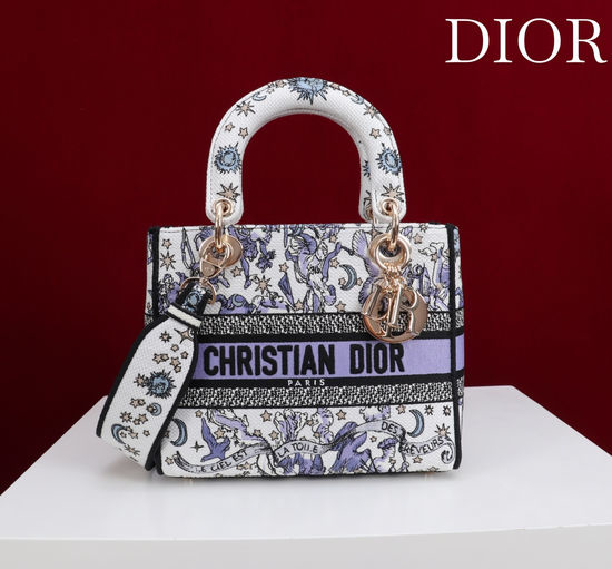 Christian Dior CD Lady Bag Embroidery Large Capacity 6814