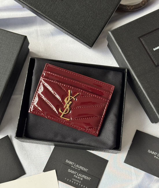 Yves Saint Laurent YSL Patent Leather Card Holder 423291