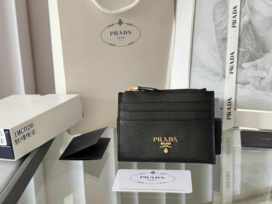 Prada Saffiano Leather Card Holder Wallet 1MC026