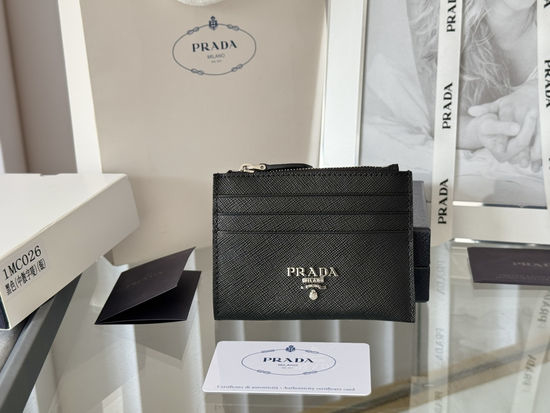 Prada Saffiano Leather Card Holder Wallet 1MC026