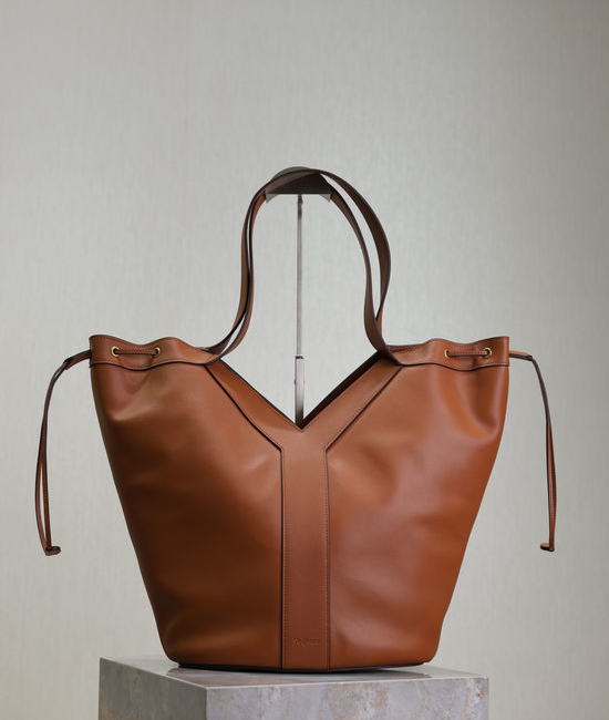 Yves Saint Laurent YSL Leather HOBO Bag with Y Stitching Detail 833160