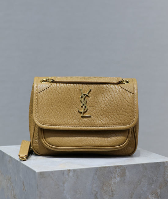 Yves Saint Laurent YSL Niki Sheepskin Gold Buckle 633151