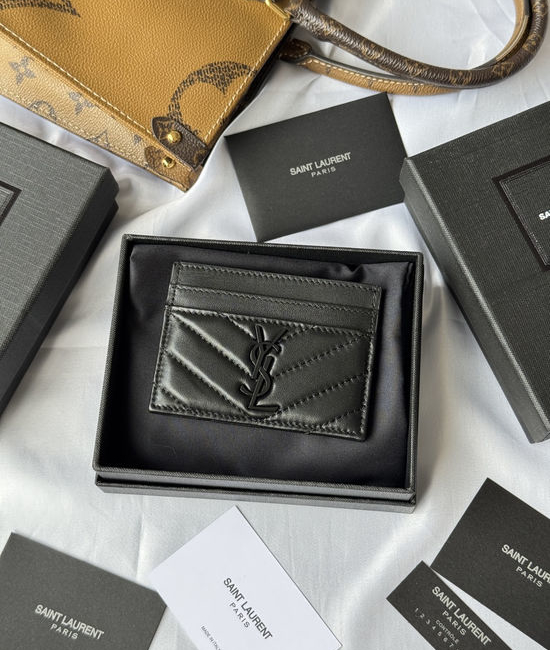 Yves Saint Laurent YSL MONOGRAM Matelasse Card Holder 423291