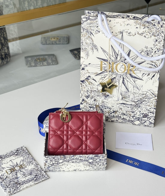 Christian Dior CD Caro Dahlia Lambskin Wallet S6037UBHZ_M928