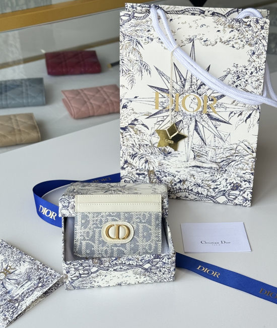 Christian Dior CD 30 Montaigne Blue Oblique Card Case S2152