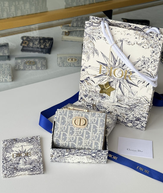 Christian Dior CD Caro Dahlia Oblique Leather Wallet