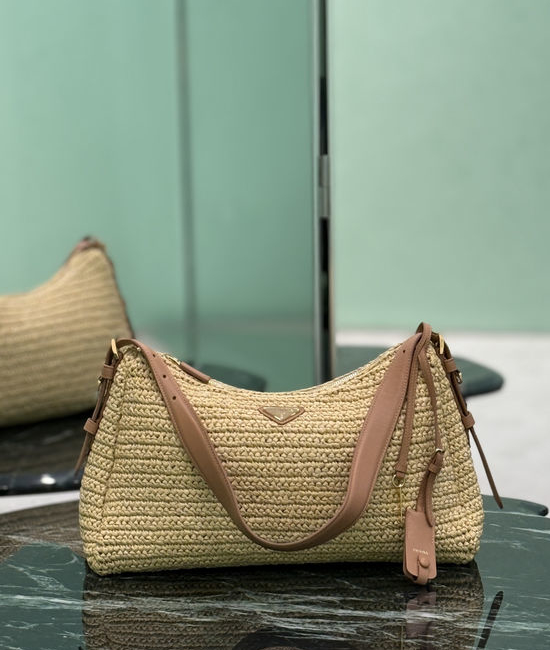 Prada Aimee Hobo Raffia Shoulder Bag 1BC228