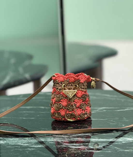 Prada Woven Mini Bucket Bag 1NR040