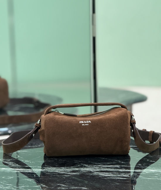 Prada Vintage Suede Boston Handbag 2VH188