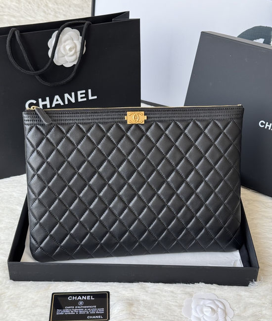 Chanel Leboy Lambskin Envelope Clutch 9847