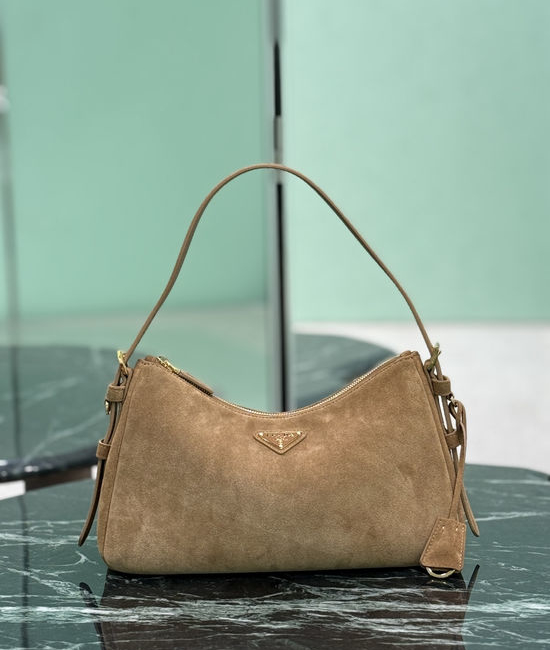 Prada Aimee Suede Hobo Shoulder Bag 1BC229