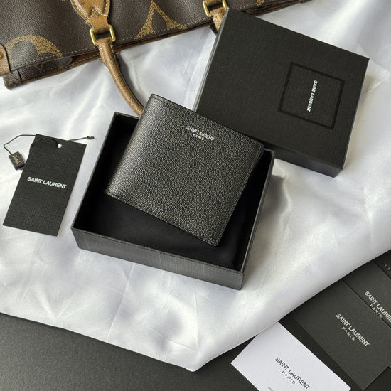Yves Saint Laurent YSL MONOGRAM Bifold Leather Card Case Wallet 534638