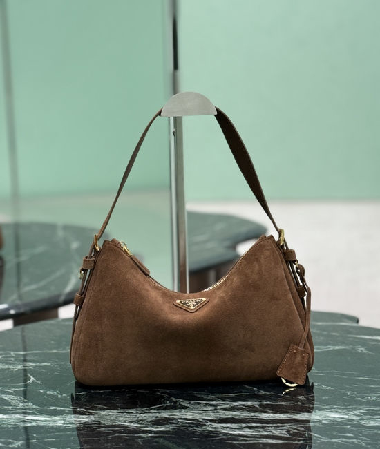 Prada Aimee Suede Hobo Shoulder Bag 1BC229